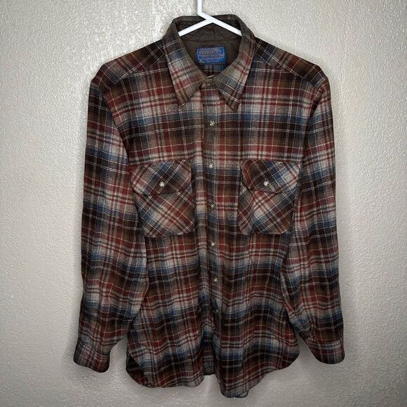 Vtg Pendleton Flannel Button Down Shirt - Picture 2 of 6